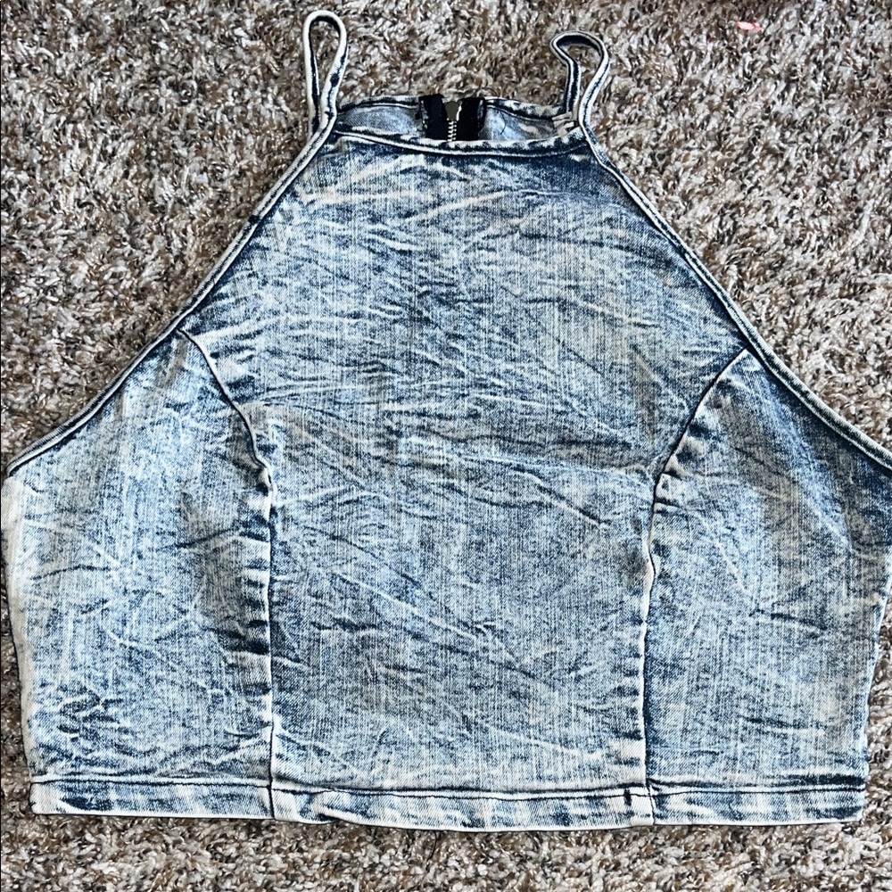 Charlotte Russe Blue Denim Crop Top